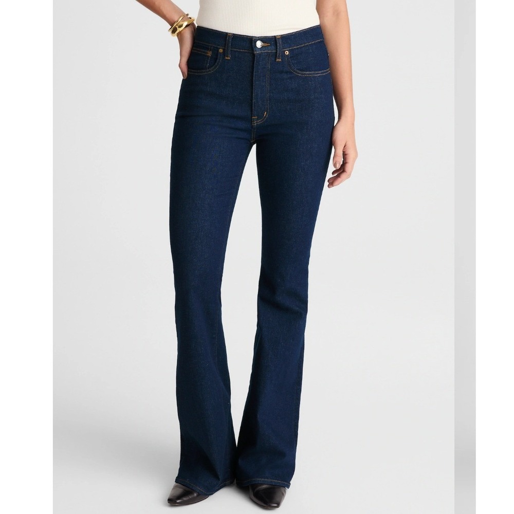 Madewell The Tall Stretch Flare Jean High Rise Rinse Wash 33T Tall NEW